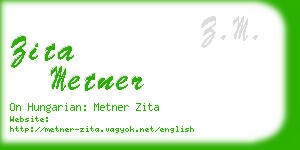 zita metner business card